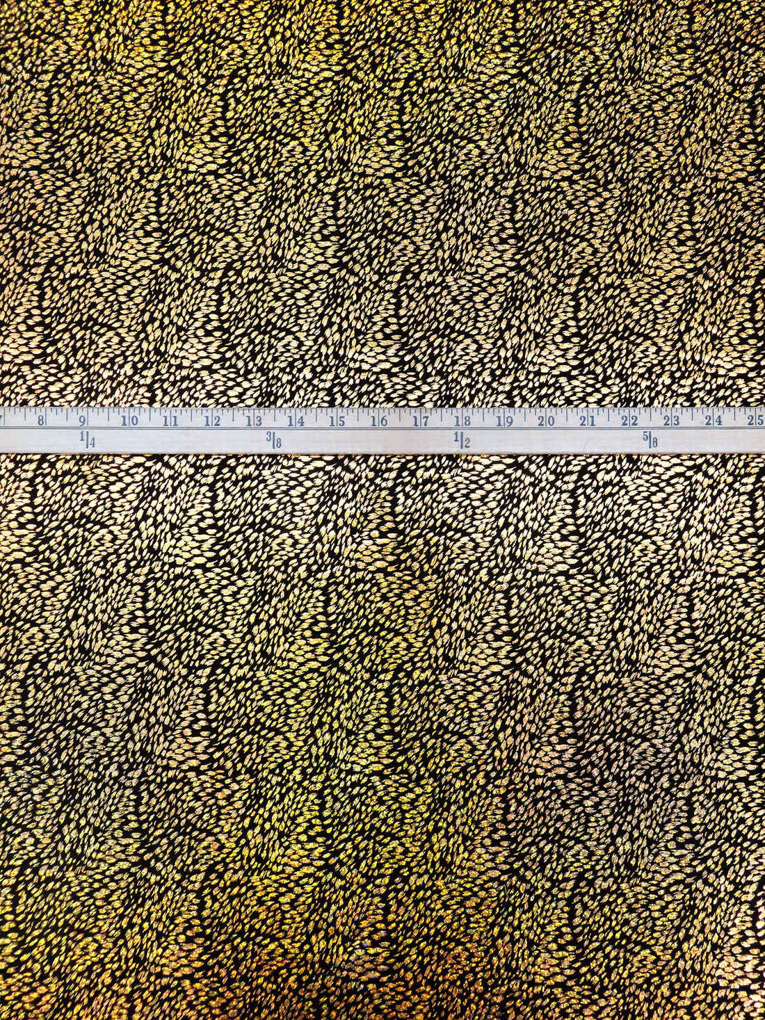 Gold/Black/Multi Polyester/Lycra Animal Holographic Foil Print Swim/Activewear Knit 58W