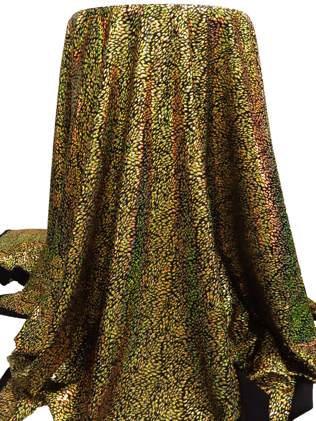 Gold/Black/Multi Polyester/Lycra Animal Holographic Foil Print Swim/Activewear Knit 58W