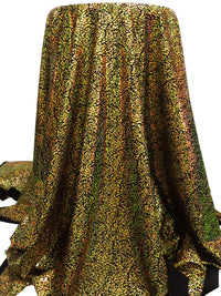 Gold/Black/Multi Polyester/Lycra Animal Holographic Foil Print Swim/Activewear Knit 58W