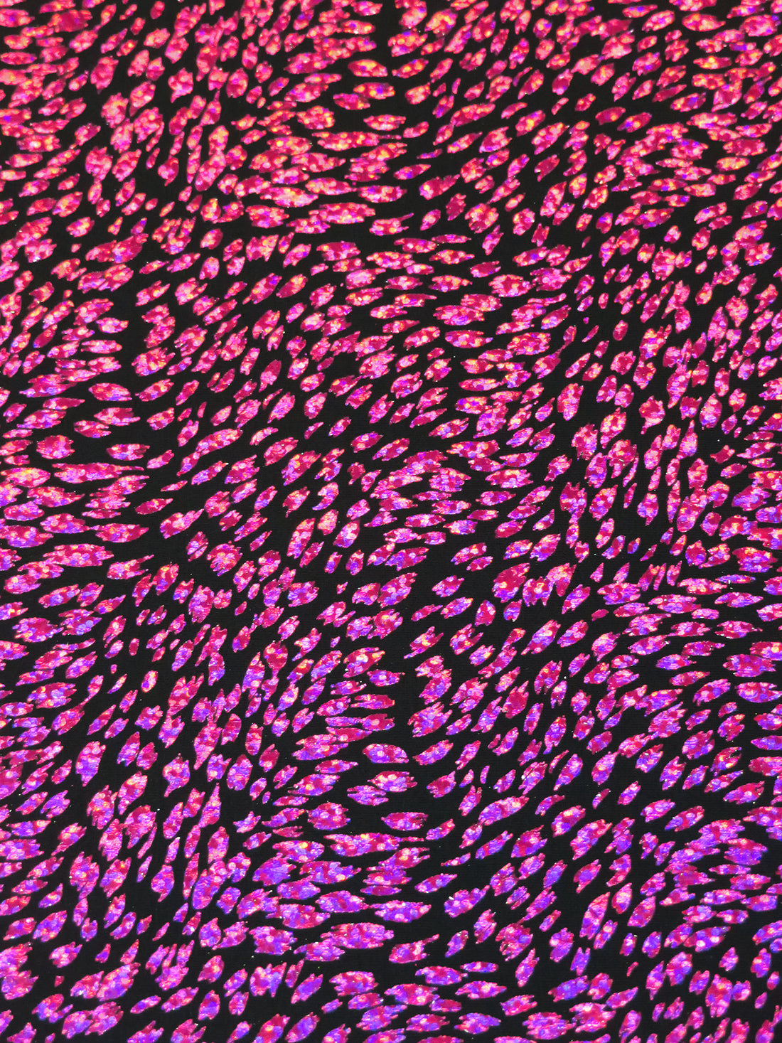 Fuchsia/Black/Multi Polyester/Lycra Animal Holographic Foil Print Swim/Activewear Knit 58W