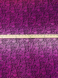 Fuchsia/Black/Multi Polyester/Lycra Animal Holographic Foil Print Swim/Activewear Knit 58W