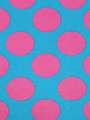 Bright Cerulean/Deep Bubblegum Cotton/Polyester Large Polka Dot Print Interlock Knit 67W