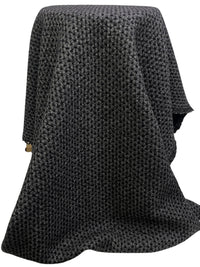 Charcoal Black 100% Wool Chunky Sweater Knit - Imported From Italy - 38W