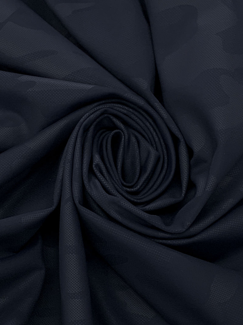 Dark Navy Nylon/Lycra Camouflage Print Activewear Knit 59W