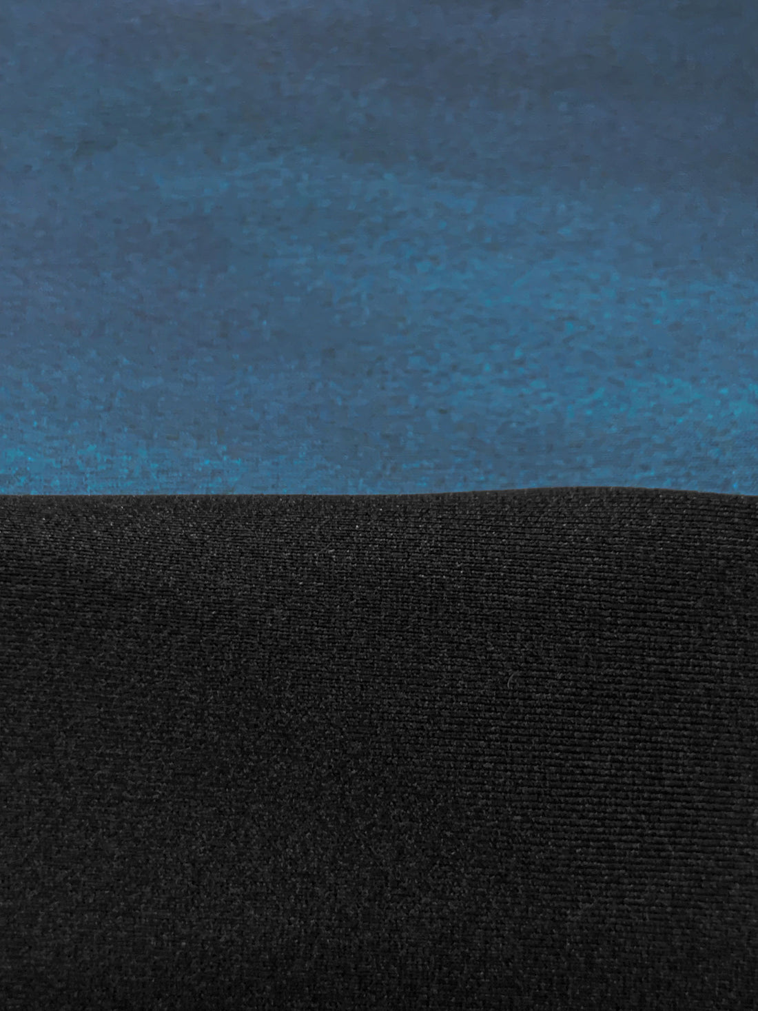 Teal Blue Polyester/Lycra Faux Leather-Look Knit 57W