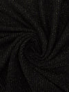 Smoky Black/Gold Polyester/Wool/Metallic Vertical Foil Stripe Weave Boucle Sweater Knit - NY Designer - 60W