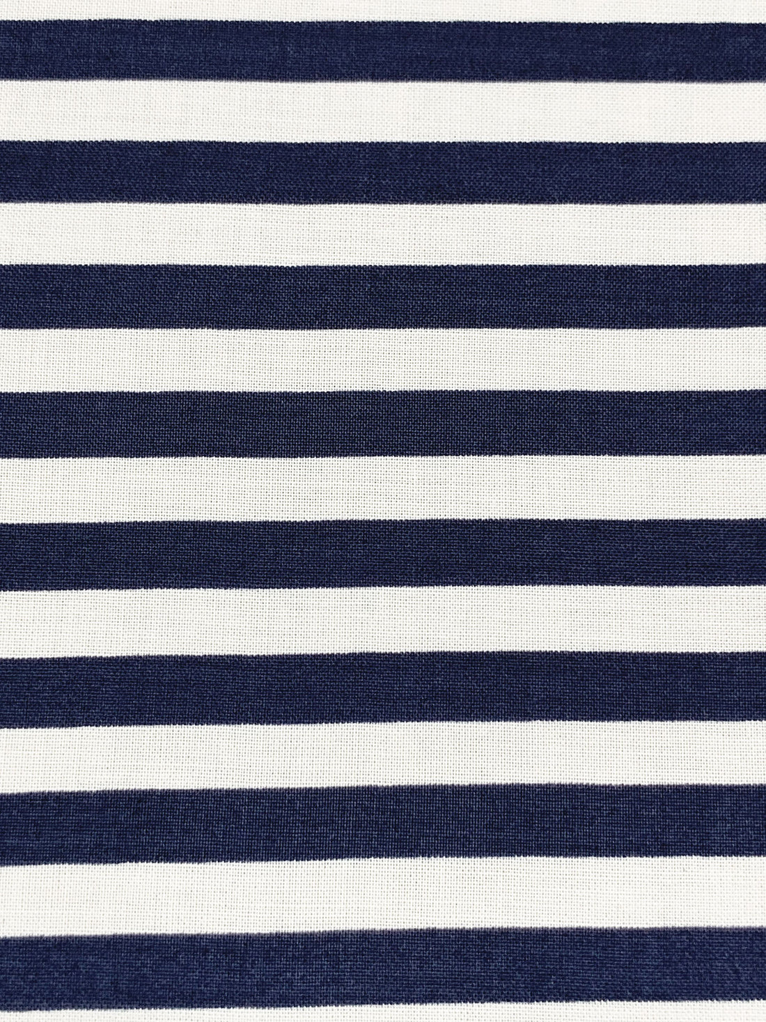 Navy/White 100% Rayon Horizontal Stripe Print Challis 58W