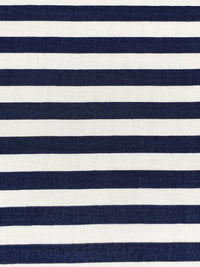 Navy/White 100% Rayon Horizontal Stripe Print Challis 58W