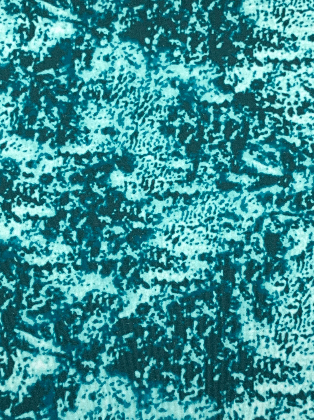 Midnight Spruce/Teal Blue/Pale Turquoise Nylon/Lycra Abstract Print Activewear Knit 59W
