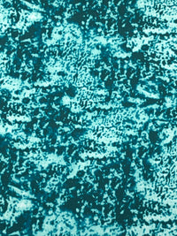 Midnight Spruce/Teal Blue/Pale Turquoise Nylon/Lycra Abstract Print Activewear Knit 59W
