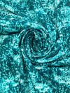Midnight Spruce/Teal Blue/Pale Turquoise Nylon/Lycra Abstract Print Activewear Knit 59W