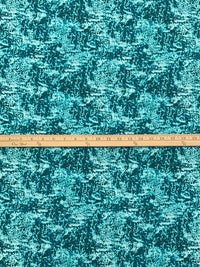 Midnight Spruce/Teal Blue/Pale Turquoise Nylon/Lycra Abstract Print Activewear Knit 59W