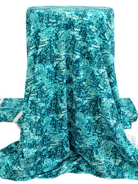 Midnight Spruce/Teal Blue/Pale Turquoise Nylon/Lycra Abstract Print Activewear Knit 59W