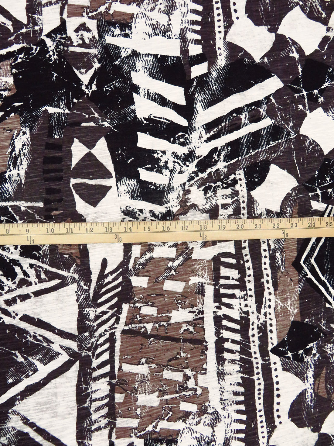 Dark Brown/Brown/White 100% Rayon  Abstract Print Slubbed Tissue Jersey Knit 58W
