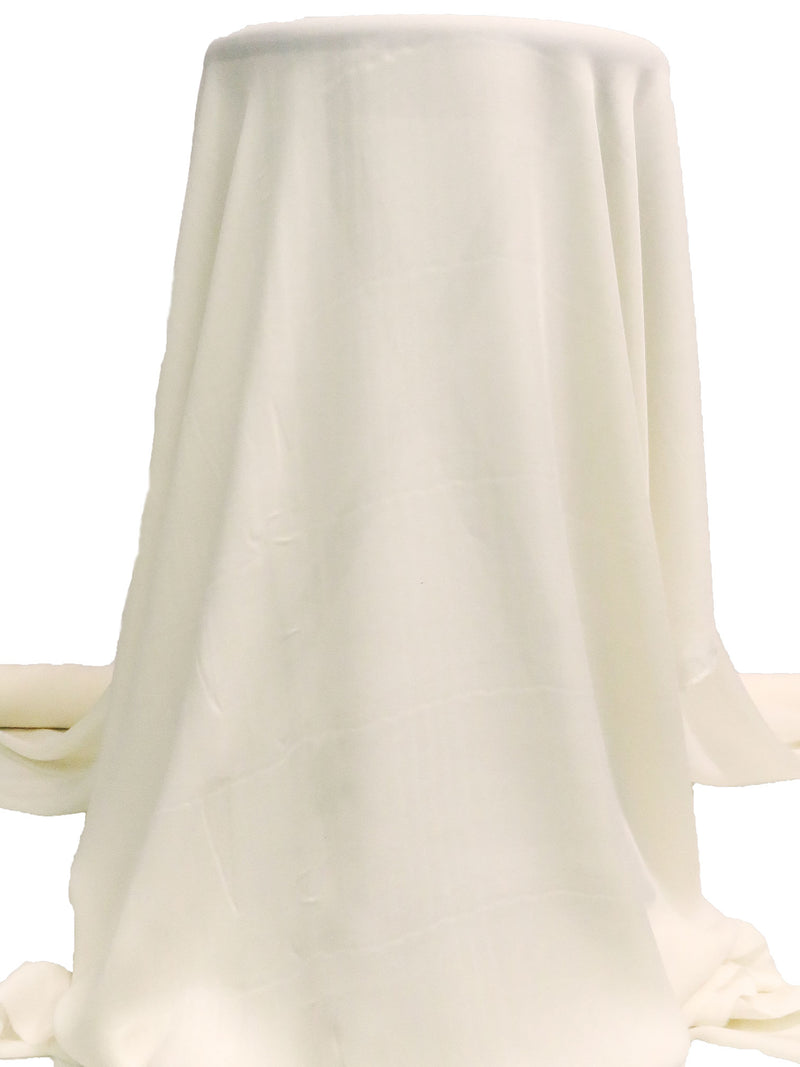 Antique White 100% Silk Double Georgette - NY Designer - 43W