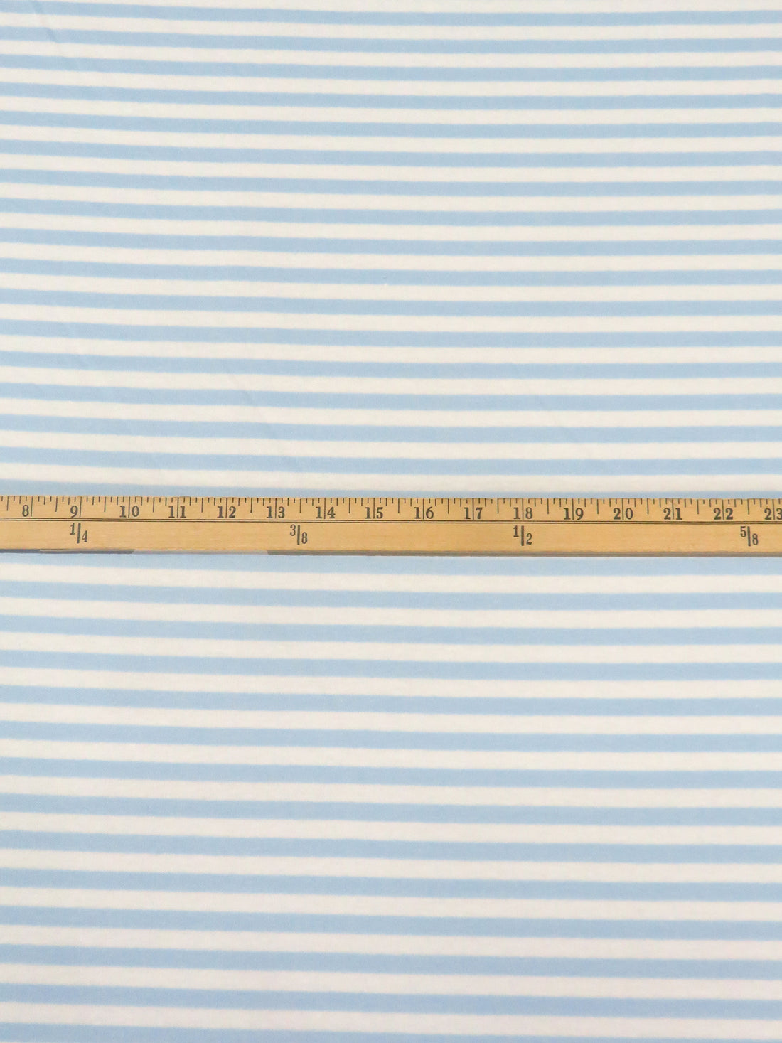 Beau Blue/White Cotton/Polyester Horizontal Stripe Weave Interlock Knit 60W