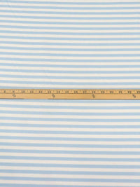 Beau Blue/White Cotton/Polyester Horizontal Stripe Weave Interlock Knit 60W