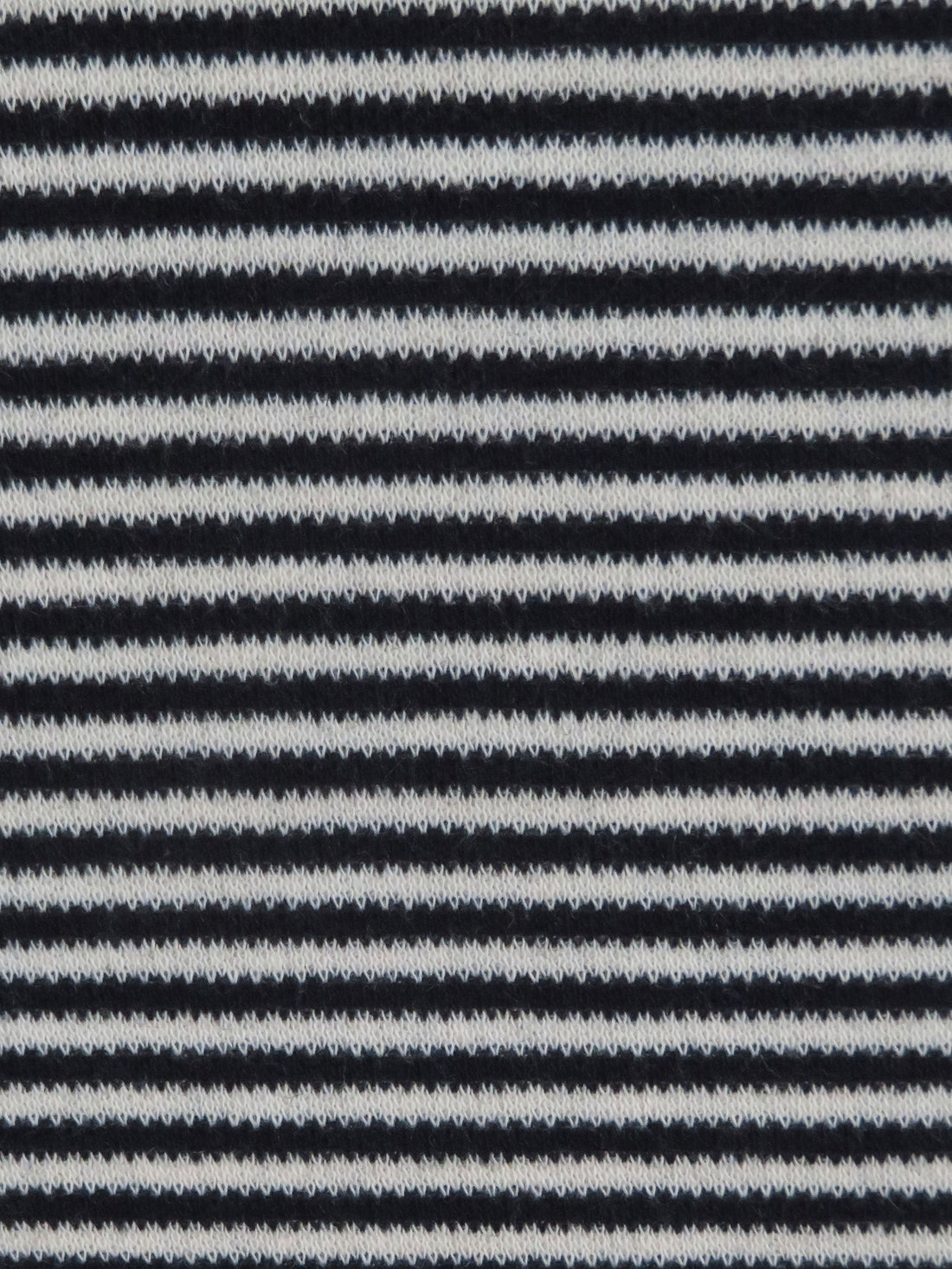 Muted Black/Off-White Cotton/Polyester Horizontal Stripe Interlock Knit 60W