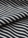 Muted Black/Off-White Cotton/Polyester Horizontal Stripe Interlock Knit 60W