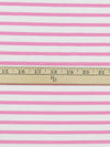 White/Bubblegum Pink Cotton/Polyester Horizontal Stripe Weave Jersey Knit 56W