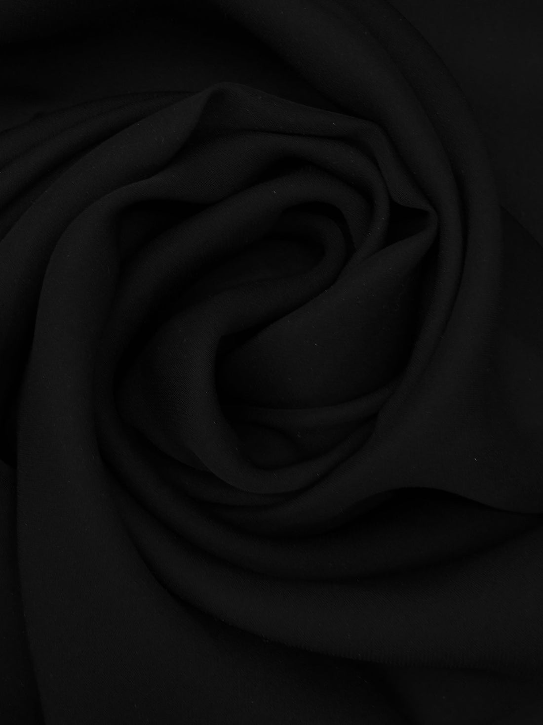 Pitch Black 100% Silk Double Georgette - NY Designer - 44W
