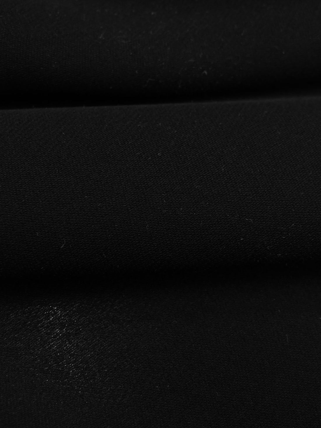Pitch Black 100% Silk Double Georgette - NY Designer - 44W