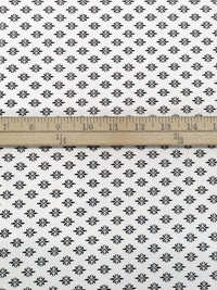 Black/Off-White Rayon/Nylon/Lycra Motif Print Stretch Bengaline Suiting 57W