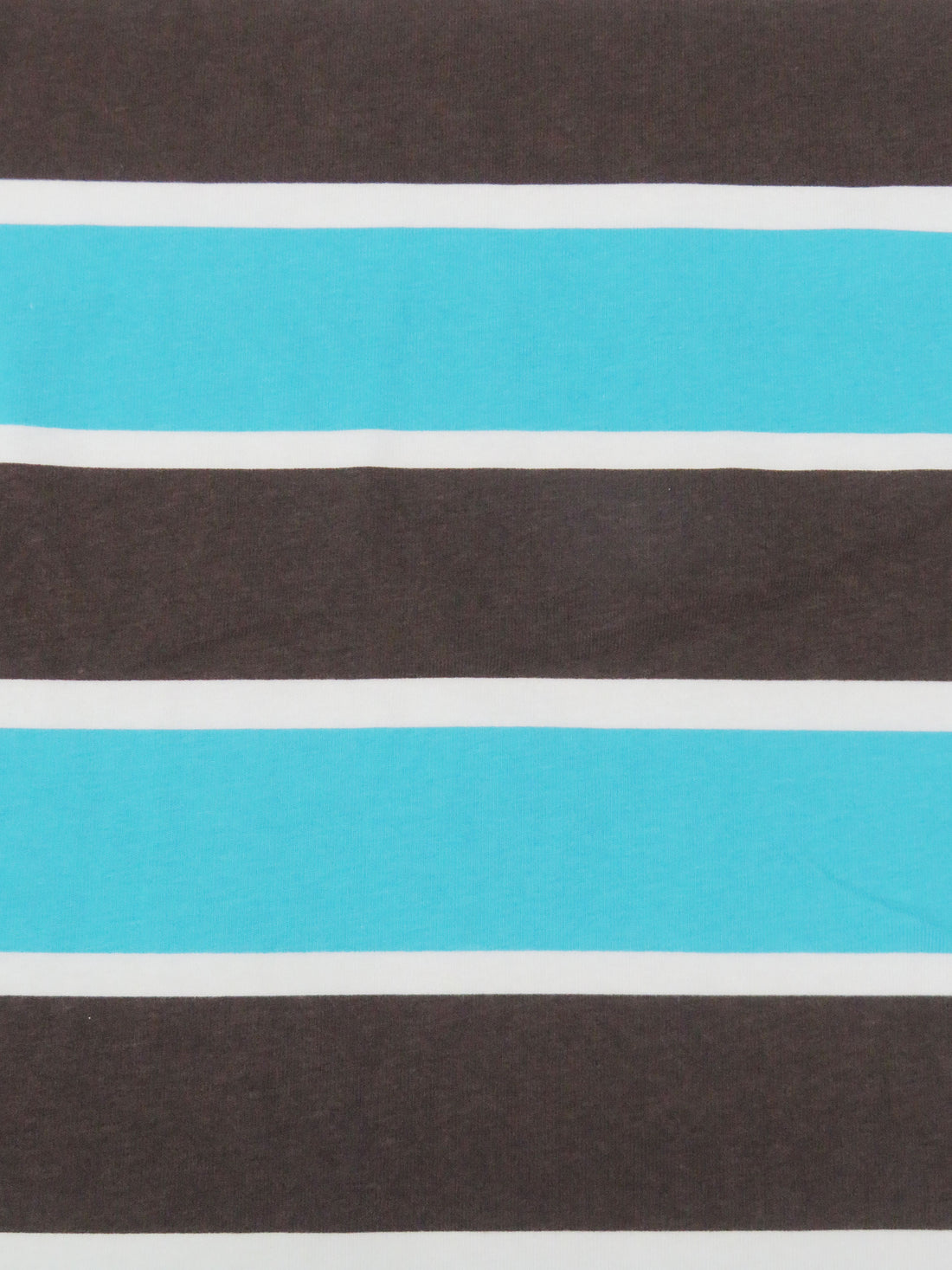 Espresso Brown/Bright Sky Blue/White Cotton/Lycra Horizontal Stripe Print Jersey Knit 60W