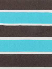 Espresso Brown/Bright Sky Blue/White Cotton/Lycra Horizontal Stripe Print Jersey Knit 60W