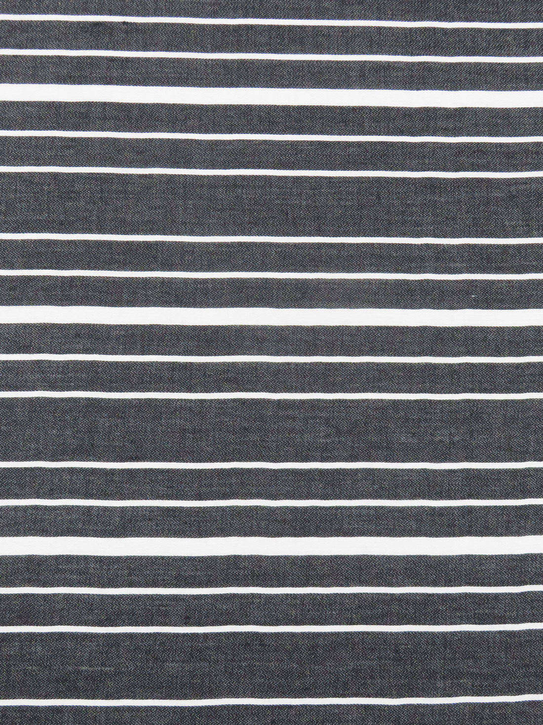 Black/White Rayon/Polyester Horizontal Stripe Weave Shirting - NY Designer - 61W