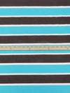 Espresso Brown/Bright Sky Blue/White Cotton/Lycra Horizontal Stripe Print Jersey Knit 60W