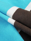 Espresso Brown/Bright Sky Blue/White Cotton/Lycra Horizontal Stripe Print Jersey Knit 60W