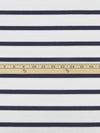 White/Muted Navy Cotton/Polyester Horizontal Stripe Interlock Knit 62W