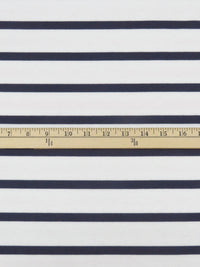 White/Muted Navy Cotton/Polyester Horizontal Stripe Interlock Knit 62W