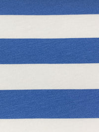 Azure Blue/White Cotton/Lycra Horizontal Stripe Jersey Knit 70W