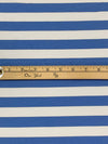 Azure Blue/White Cotton/Lycra Horizontal Stripe Jersey Knit 70W