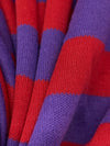 Amaranth Red/Deep Lavender Purple Cotton/Polyester Horizontal Stripe Interlock Knit 62W