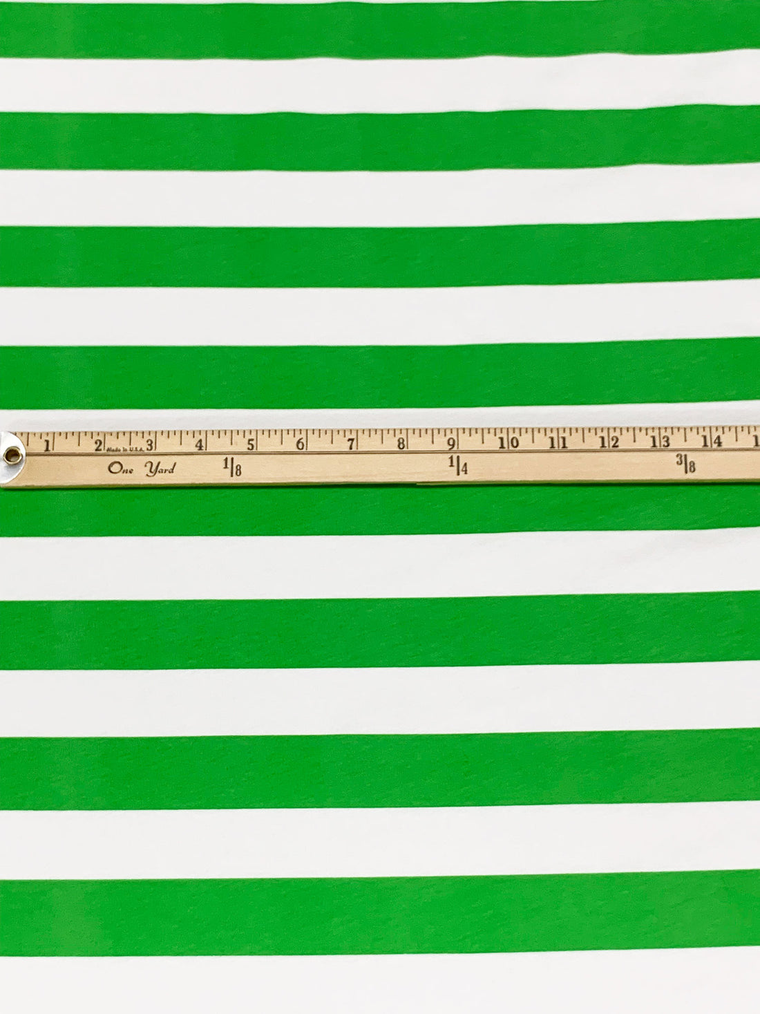 Napier Green/White Cotton/Lycra Horizontal Stripe Jersey Knit 70W