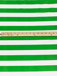 Napier Green/White Cotton/Lycra Horizontal Stripe Jersey Knit 70W