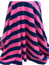 Midnight Navy/French Pink Cotton/Lycra Horizontal Stripe Print Jersey Knit 60W