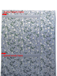 SOLD BY THE PANEL ONLY - Light Blue/Nature Green/White/Queen Blue 100% Polyester Floral Print Charmeuse 55W