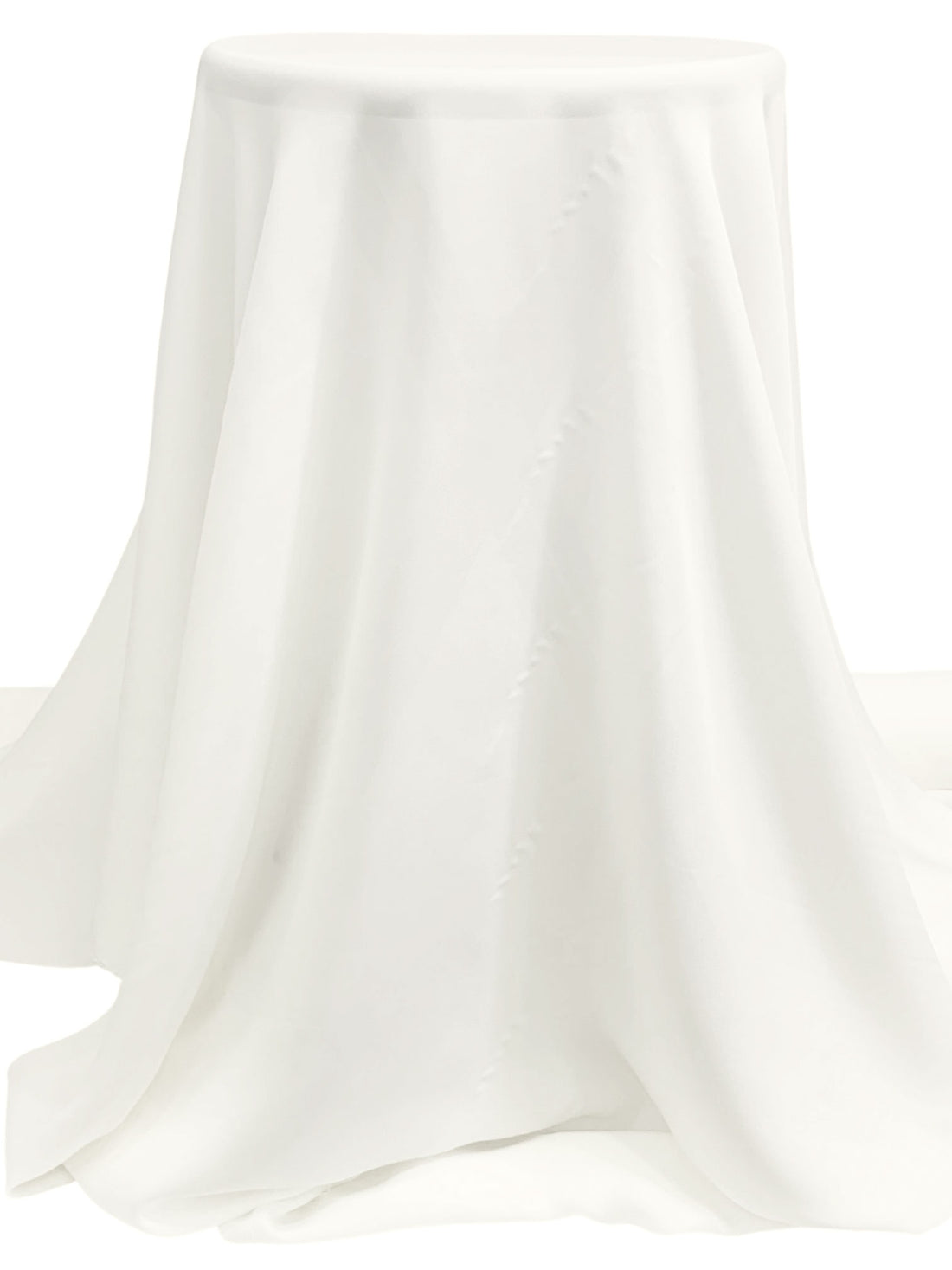 Penguin White 100% Silk Double Georgette - NY Designer - 54W