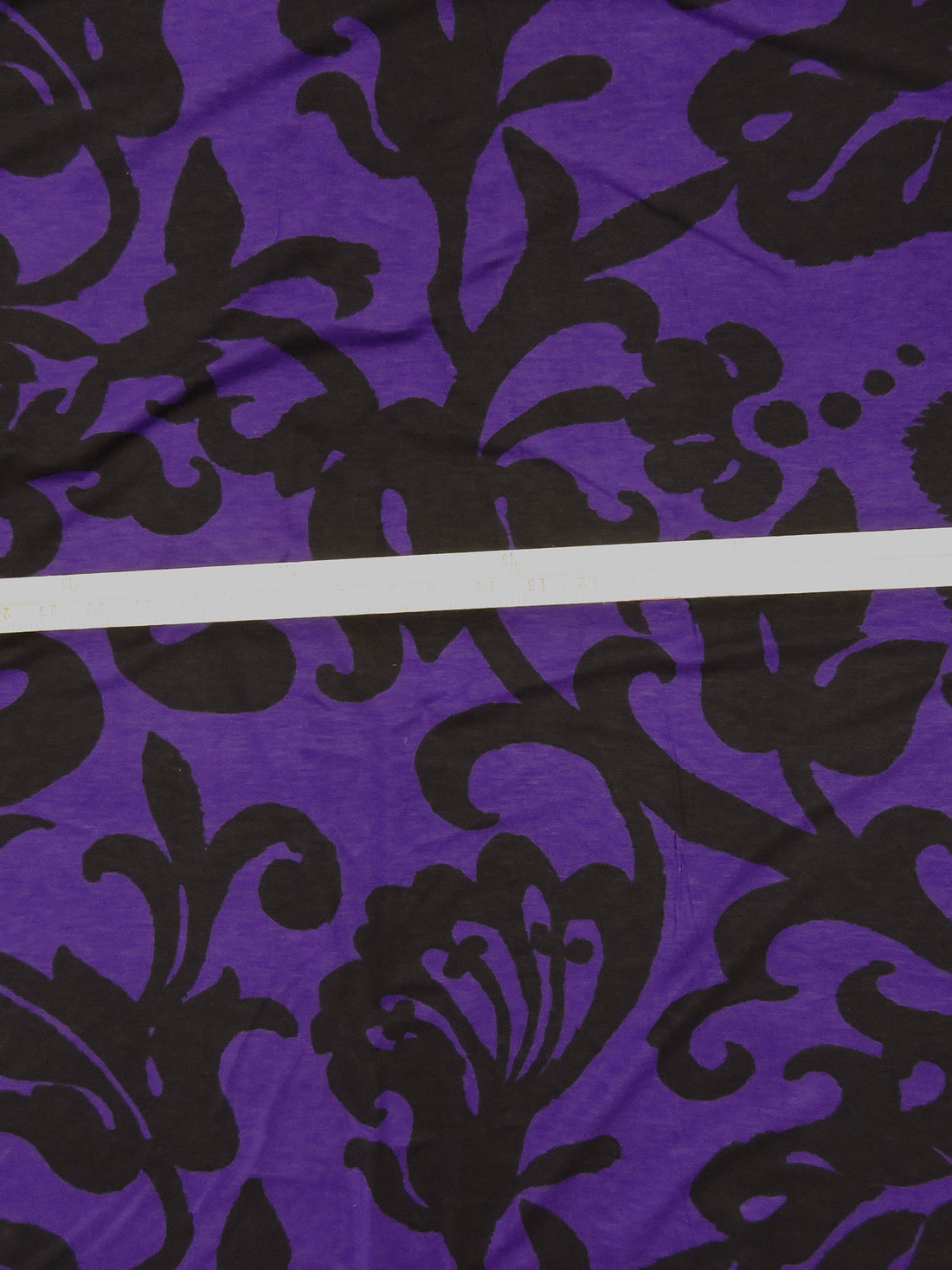 Dark Vivid Purple/Black Rayon/Lycra Large Floral Print Jersey Knit 64W