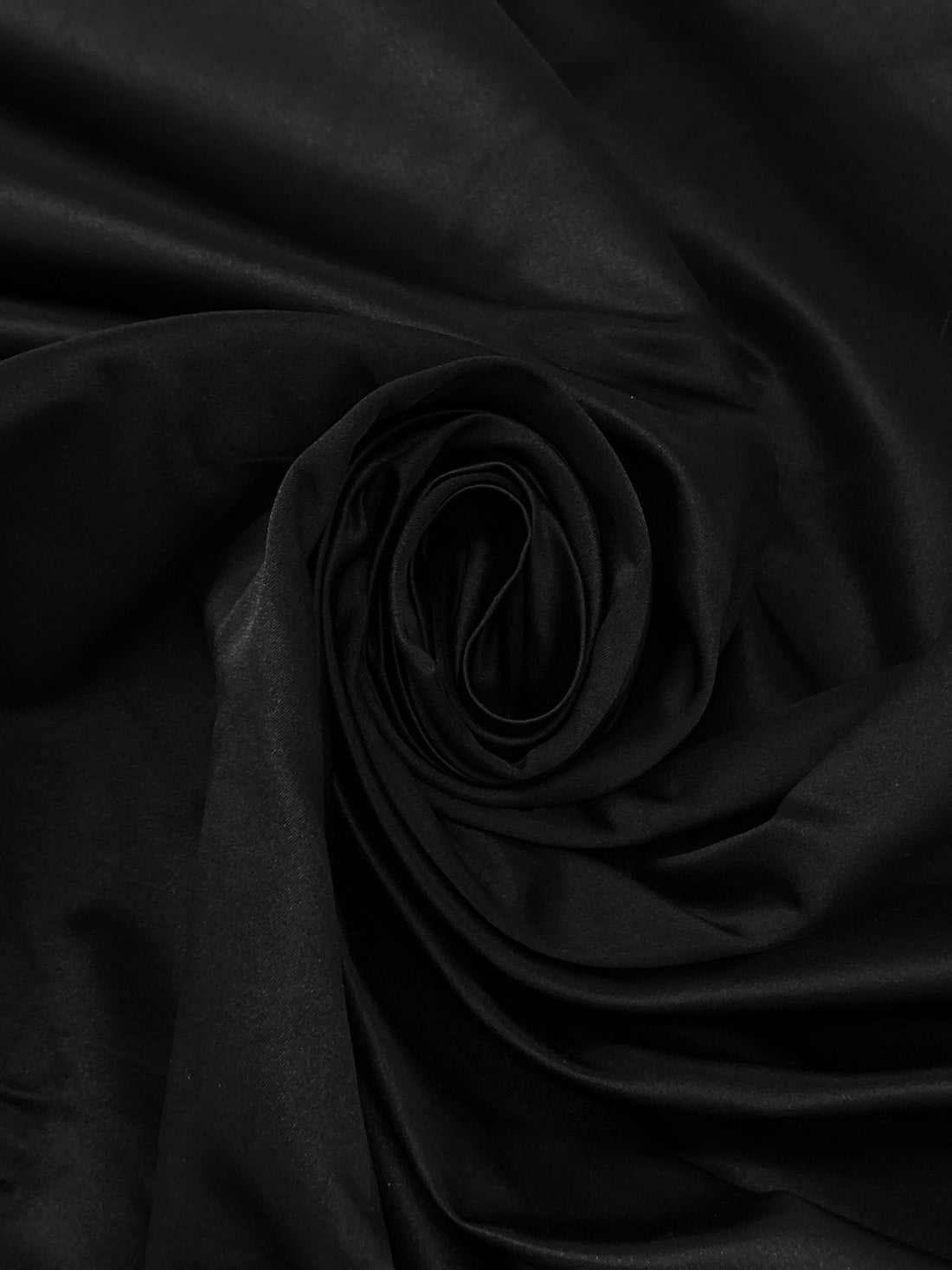 Rich Black 100% Silk Duchess Satin - NY Designer - 58W