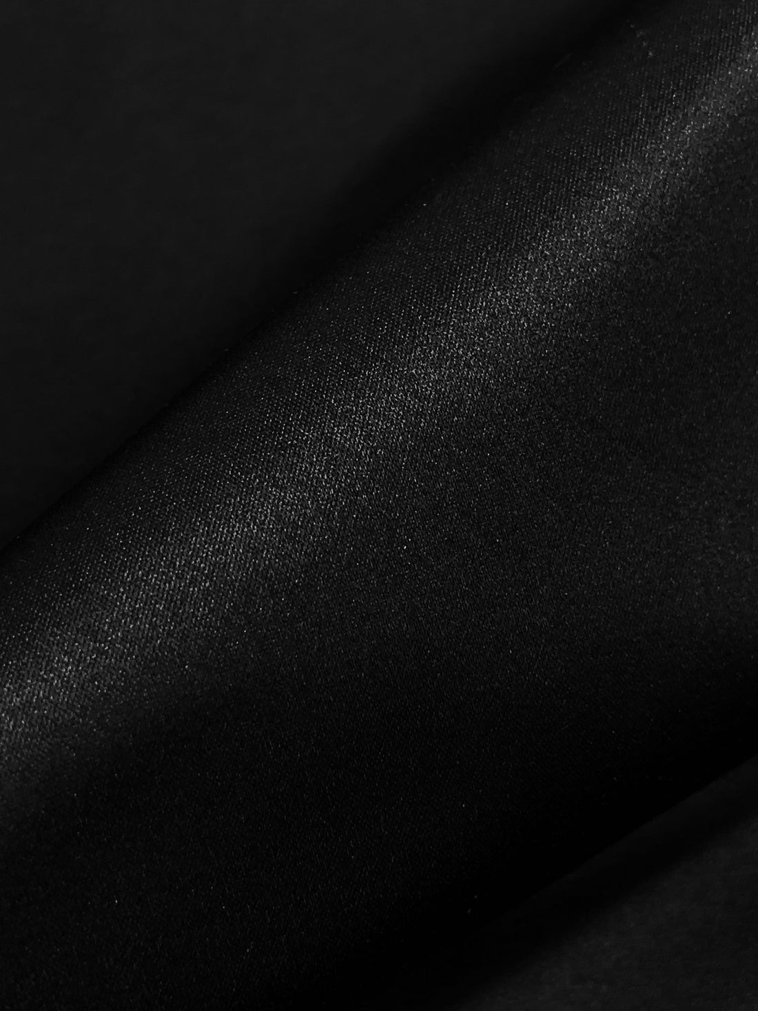 Rich Black 100% Silk Duchess Satin - NY Designer - 58W