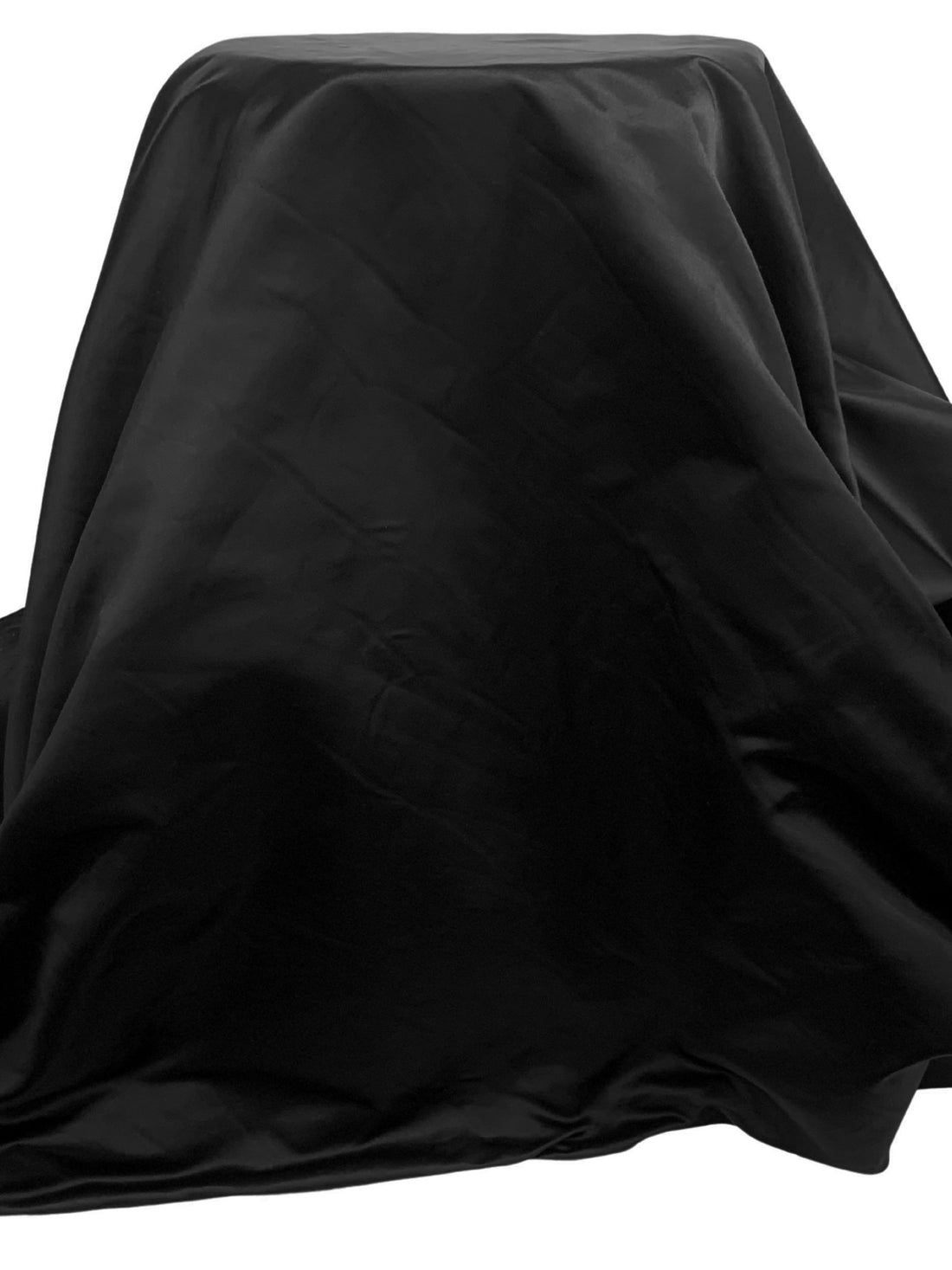 Rich Black 100% Silk Duchess Satin - NY Designer - 58W