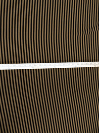 Sand Brown/Black Rayon/Acetate Vertical Stripe Weave Blouse Weight Woven 60W
