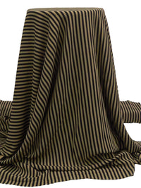 Sand Brown/Black Rayon/Acetate Vertical Stripe Weave Blouse Weight Woven 60W
