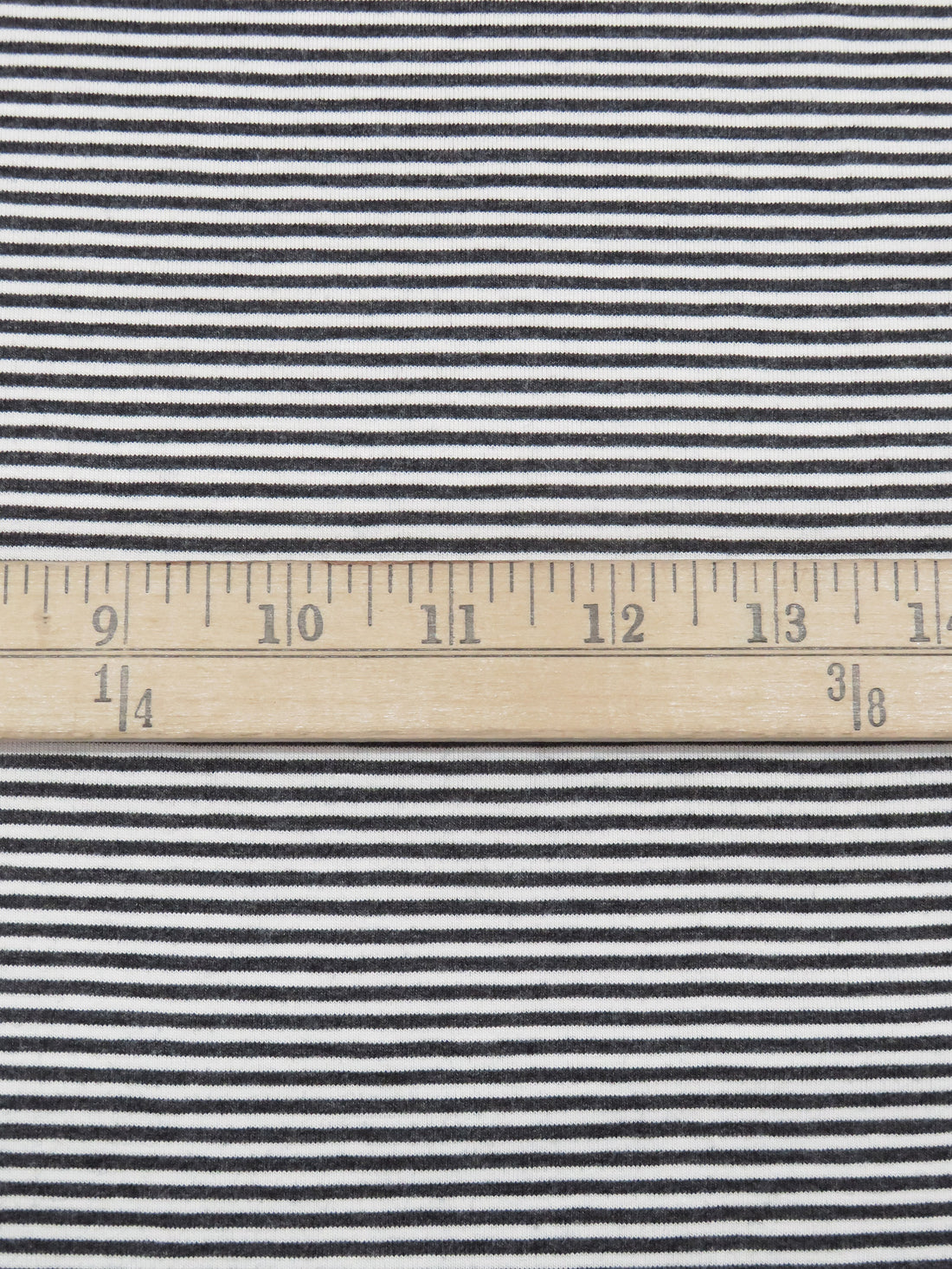 Dark Charcoal/White Rayon/Lycra Horizontal Yarn-Dyed Stripe Weave Jersey Knit 63W