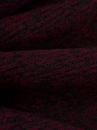 Dark Maroon/Black 100% Polyester Heathered Rib Sweater Knit 57W